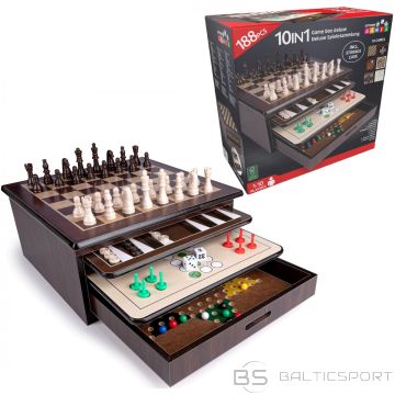 Lifetime Games WOODEN GAME SET 10in1 CHINESE CHESS CHECKERS