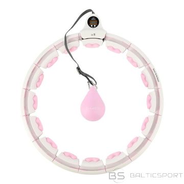 Массажный обруч хулахуп /HHW06 РОЗОВЫЙ HULA HOOP С ВЕСОМ + СЧЕТЧИК