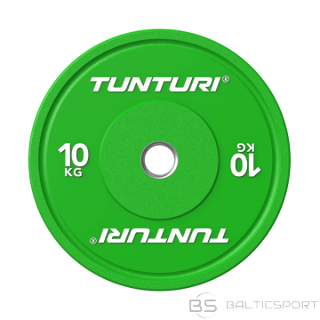 Svaru disks TUNTURI Platinum Bumper Plate, zaļš, 50 mm, 10 kg