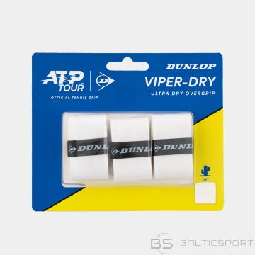 Tennis racket overgrip DUNLOP VIPERDRY ATP 3pcs. white