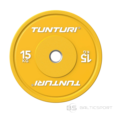 Svaru disks TUNTURI Platinum Bumper Plate, dzeltens, 50 mm, 15 kg