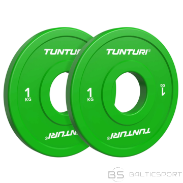 Svaru diski TUNTURI Platinum frakcionālie diski, zaļi, 50 mm, 2 x 1 kg