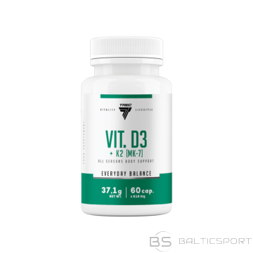 Vitamīnu kapsulas TREC VIT. D3+K2 (MK-7), 60 kapsulas