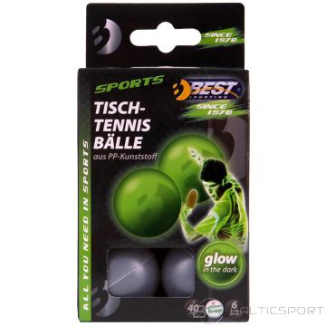 Best Sporting GLOWING TABLE TENNIS BALLS, 6 PCS
