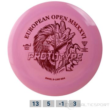 Discgolf DISCMANIA Distance Driver S-LINE SWIRL DD4 European Open 2026 Fundraiser Red/White 13/5/-1/3