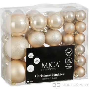 Edelman DECORATIVE PLASTIC BAUBLE SAFE 46 PCS CREAM