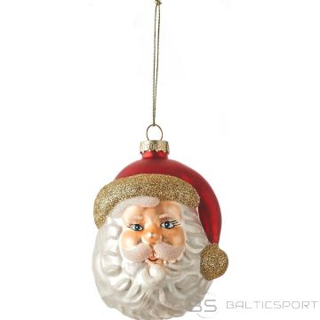 Edelman GLASS BALL MATRIX SANTA CLAUS HEAD 12.5 CM MICA