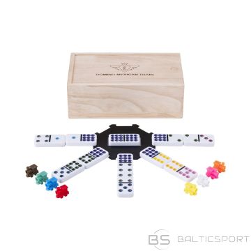Engelhart galda spēles domino kauliņi "Mexican Train Double 9", koka kastītē, 55 kauliņi