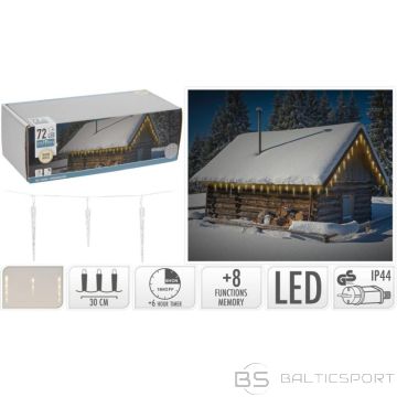 BS Āra lampas, gaismas aizkari, ICICULARS, 72 gaismas diodes, silti balta gaisma, taimeris (nav pieejams)