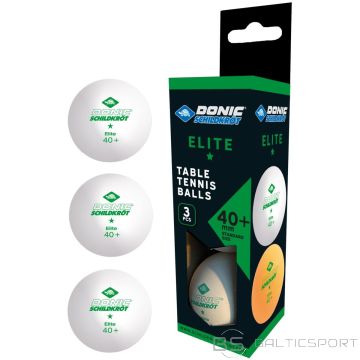 Donic 1-STAR ELITE POLY TABLE TENNIS BALLS 40+ WHITE 3 PCS