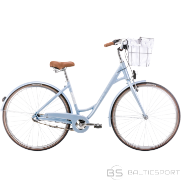 Velosipēds ROMET Pop Art Eco, ar priekšējo grozu, gaiši zils (M)