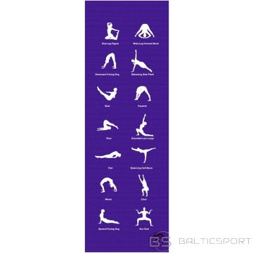 Jogas paklājiņš ar zīmējumiem  Yoga mat Trendy Sport 180x60x0.5cm-Violets
