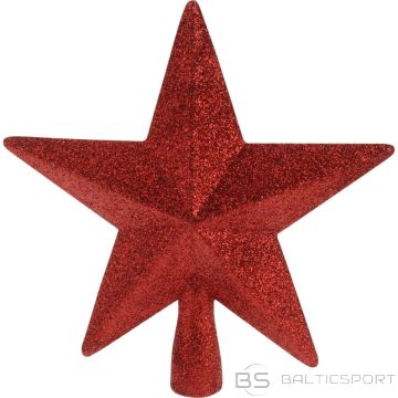Christmas Decoration CHRISTMAS TREE TOP STAR 19CM RED GLITTER