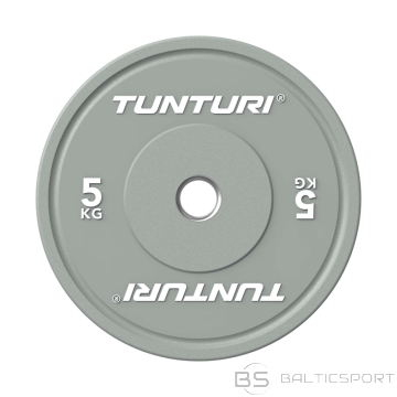 Svaru disks TUNTURI Platinum Bumper Plate, pelēks, 50 mm, 5 kg