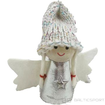 Saska Christmas ZIEMASSVĒTKU EŅĢEĻA KULONS, SUDRABA, 7CM