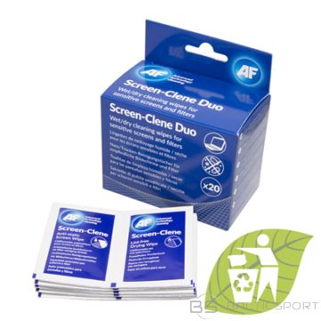 Screen-Clene Duo wipes - Screen cleaning wet/dry wipes 20psc AF