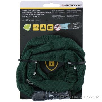 Dunlop BICYCLE LOCK CHAIN WITH CODE 120CM - GREEN