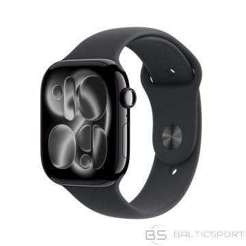 BS Apple Watch Series 11 (2025) GPS 46 mm melns alumīnija korpuss ar sporta siksniņu S/M (-)