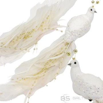 Detal DEKORATIVS PUTNS UZ KLIŅA 38CM - BALTS