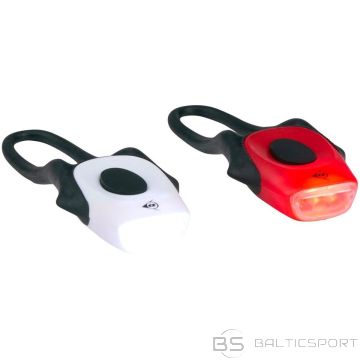 DUNLOP PRO LED velosipēda lukturu komplekts, silikona, priekšējais un aizmugurējais