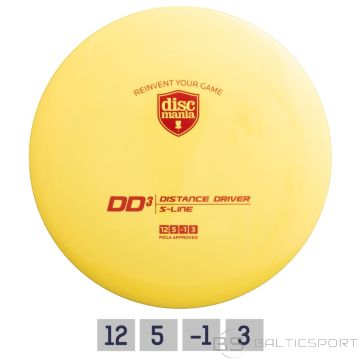 Discgolf disc DISCMANIA  Distance Driver S-LINE DD3 Yellow 12/5/-1/3
