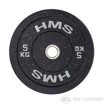  Olimpiskais svaru disks /HMS HTBR05 OLIMPISKĀ PLĀKSNE — BUMPERIS 5 KG (pelēks)