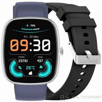 Gravity GT18-6 vīriešu viedpulkstenis melna silikona siksniņa + tumši zila siksniņa (nav pieejams)