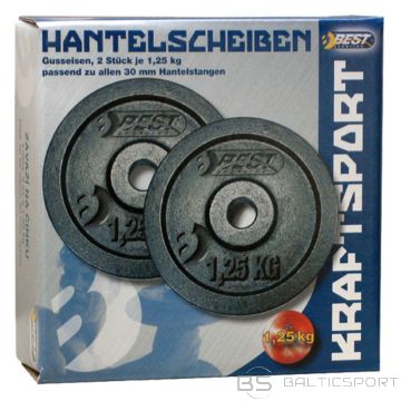 Best Sporting MELNĀ ČUGUNA SVARS 2x1,25 KG fi 30mm