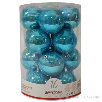 Egļu bumbas d8cm gaiši zilas 16gab.