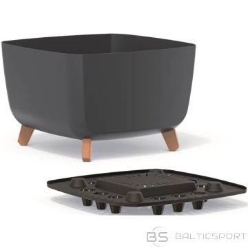 BS GRACIA kvadrātveida puķupods 24x24cm antracīta krāsā (nav pieejams)