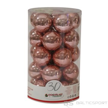 Egļu bumbas d6cm zeltaini rozā 30gab.