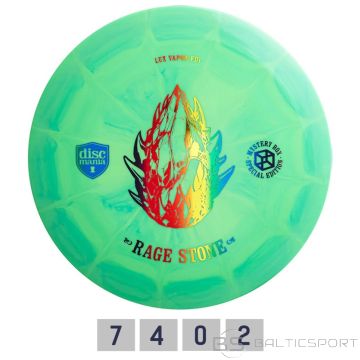 Discgolf disc DISCMANIA Fairway Driver Lux Vapor FD1 Rage Stone Green/Yellow 7/4/0/2