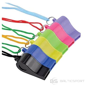 Maxwel Small plastic whistle with string / 90 dB / black