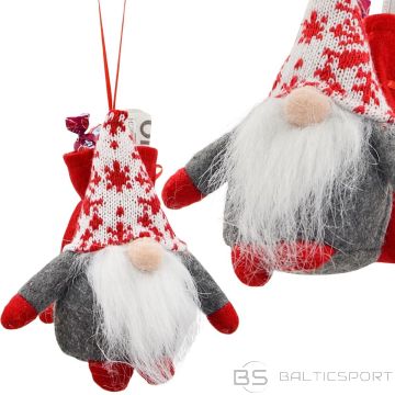 Saska Garden Mikołaja dekoratīvā figūra ar dāvanu maisu 15 cm, pelēka