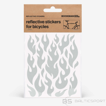 Atstarojošas uzlīmes velosipēdiem BOOKMAN, baltas liesmas