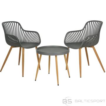 BS Balkona mēbeļu komplekts, galds un 2 krēsli, pelēks (nav pieejams)