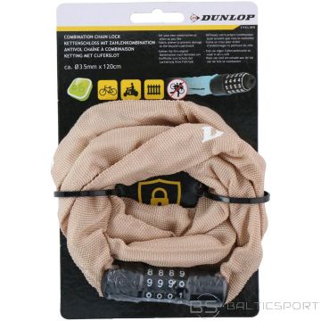 Dunlop velosipēda ķēdes slēdzene ar kodu 120 cm bēšā krāsā