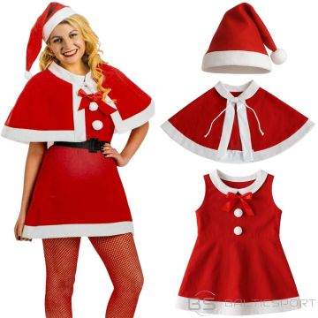 Christmas Decoration Mrs. Claus Costume with Cape