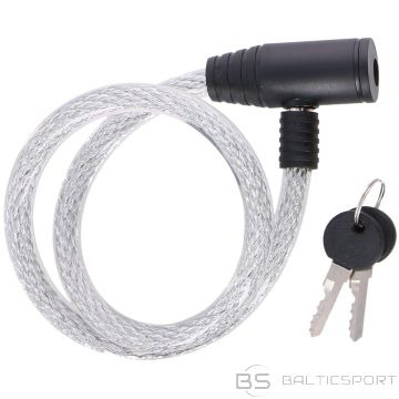 Dunlop velosipēda spirālveida slēdzene ar atslēgu 1,2x65 cm, caurspīdīga