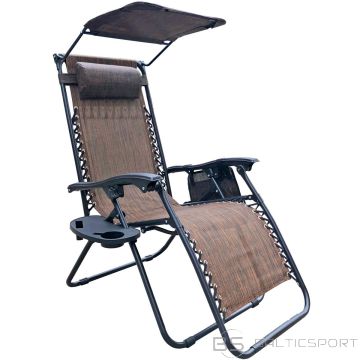 Saska Garden FOLDABLE MULTIFUNCTIONAL GARDEN CHAIR CHAIR WITH A CASING 175X52/65X110CM BROWN