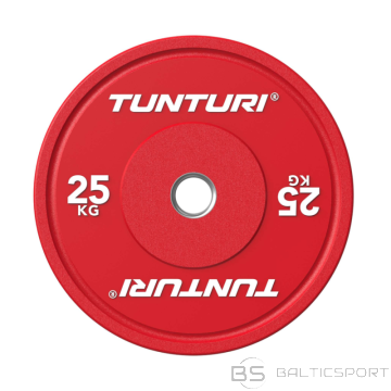 Svaru disks TUNTURI Platinum Bumper Plate, sarkans, 50 mm, 25 kg