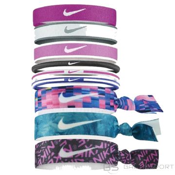 Nike Mixed hair bands 9 pcs 3 widths, multicolour / black / 420x10 mm
