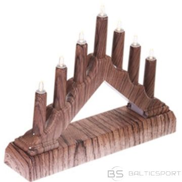 Christmas Decoration ADVENT CANDLE HOLDER 15.5x3.2x13.5CM 7 LED BATTERY POWERED MAPLE