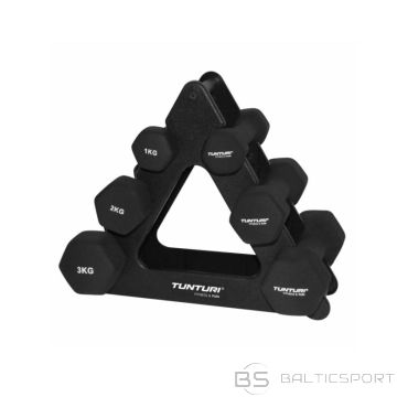 Hanteles TUNTURI Neoprēna hanteles, 3 pāri + turētājs