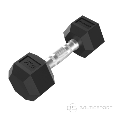 Hanteles TUNTURI Platinum Hex gumijas hantele, 7 kg