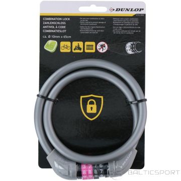 Dunlop velosipēda slēdzene ar kodu 1,0x65 cm, pelēka