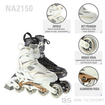 NILS EXTREME NA2150 Inline skrituļslidas, melnas-zelta, 37. izmērs