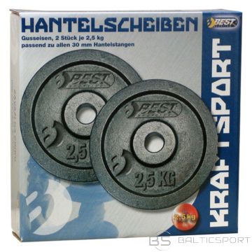 Best Sporting MELNĀ ČUGUNA SVARS 2x2,5 KG fi 30mm