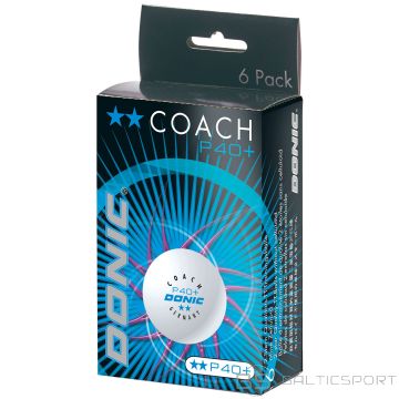 Table tennis ball DONIC P40+  Coach 2 žv 6 pcs White