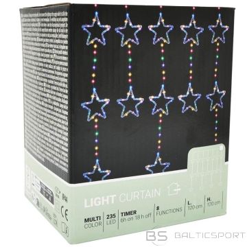 BS Ziemassvētku eglītes gaismas aizkars 120x120 cm 235 LED daudzkrāsu zvaigznes (nav pieejams)